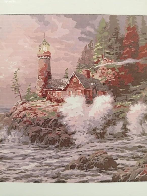 Diamond Painting 5D YSCOLOR - Faro Con Oceano Tempestoso, Kit Completo 30x40cm, Pieno Trapano Rotondo, Per Adulti E Bambini